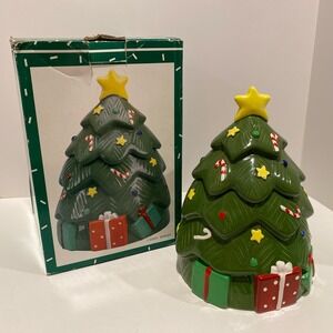 Vintage CoCo Dowley Certified International Musical  Christmas Tree Cookie Jar‎